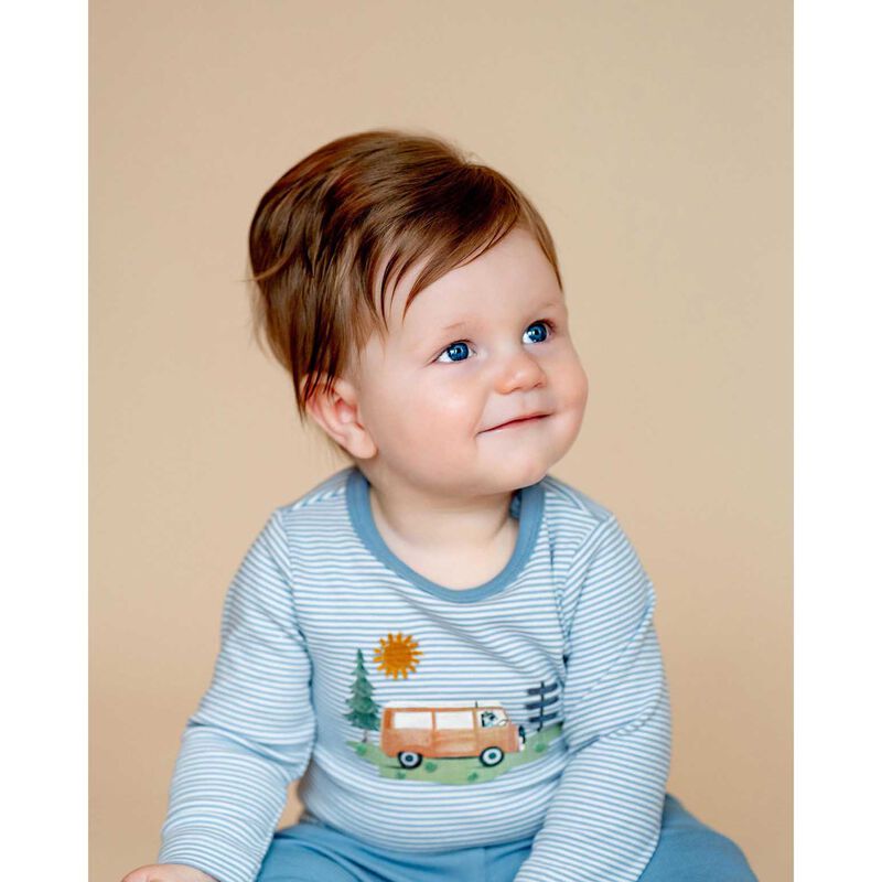 B&eacute;b&eacute; Alvin Organic Stripe Ls Bodysuit image number 1